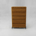 CUR-014A1 Cajonera Alta Curva con Cubierta de Madera y Base Metálica