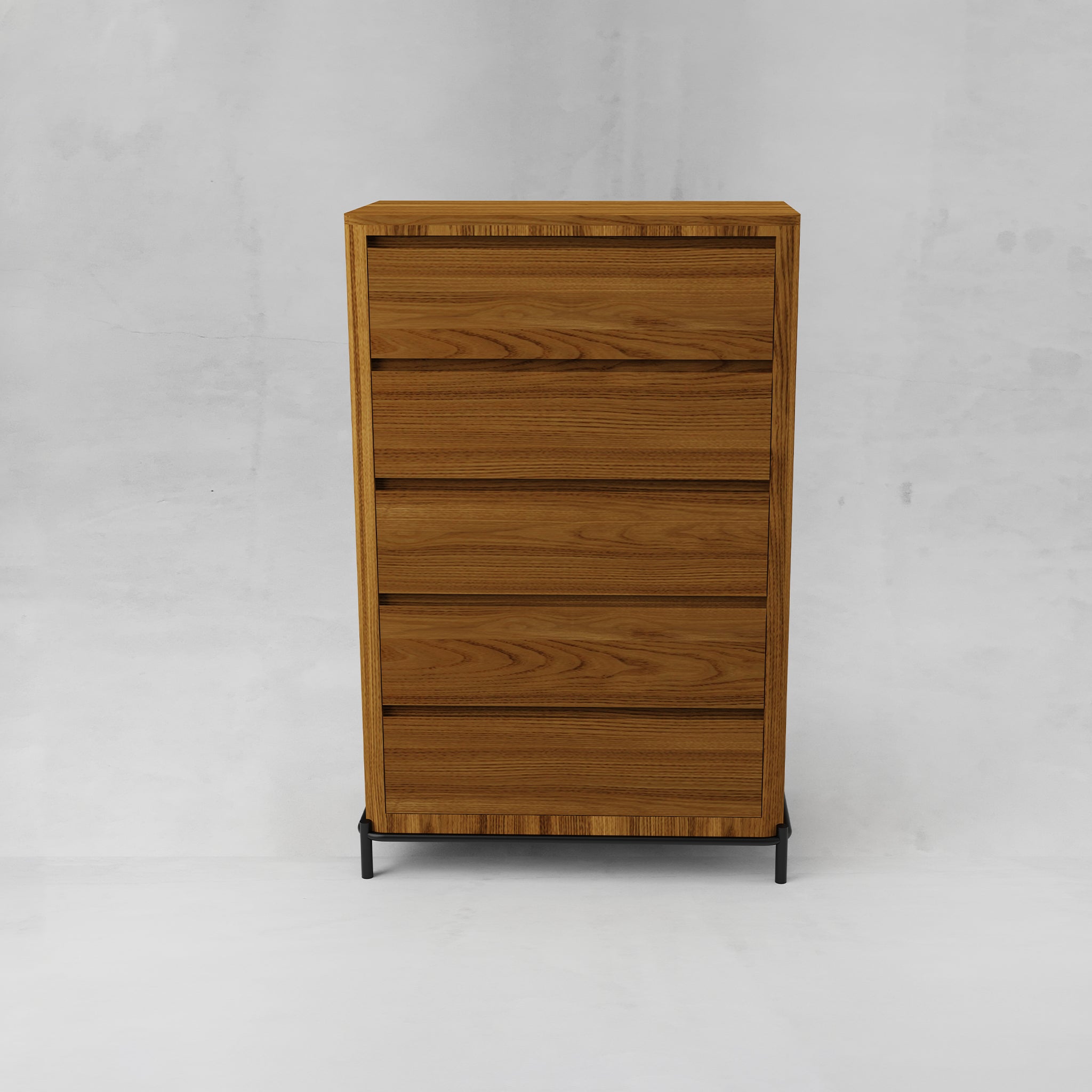 CUR-014A1 Cajonera Alta Curva con Cubierta de Madera y Base Metálica