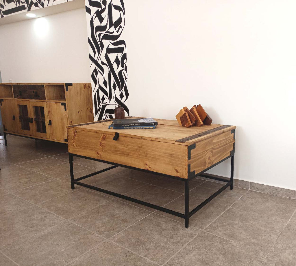 Mesa de Centro Rectangular con Almacenamiento Urban Rustic