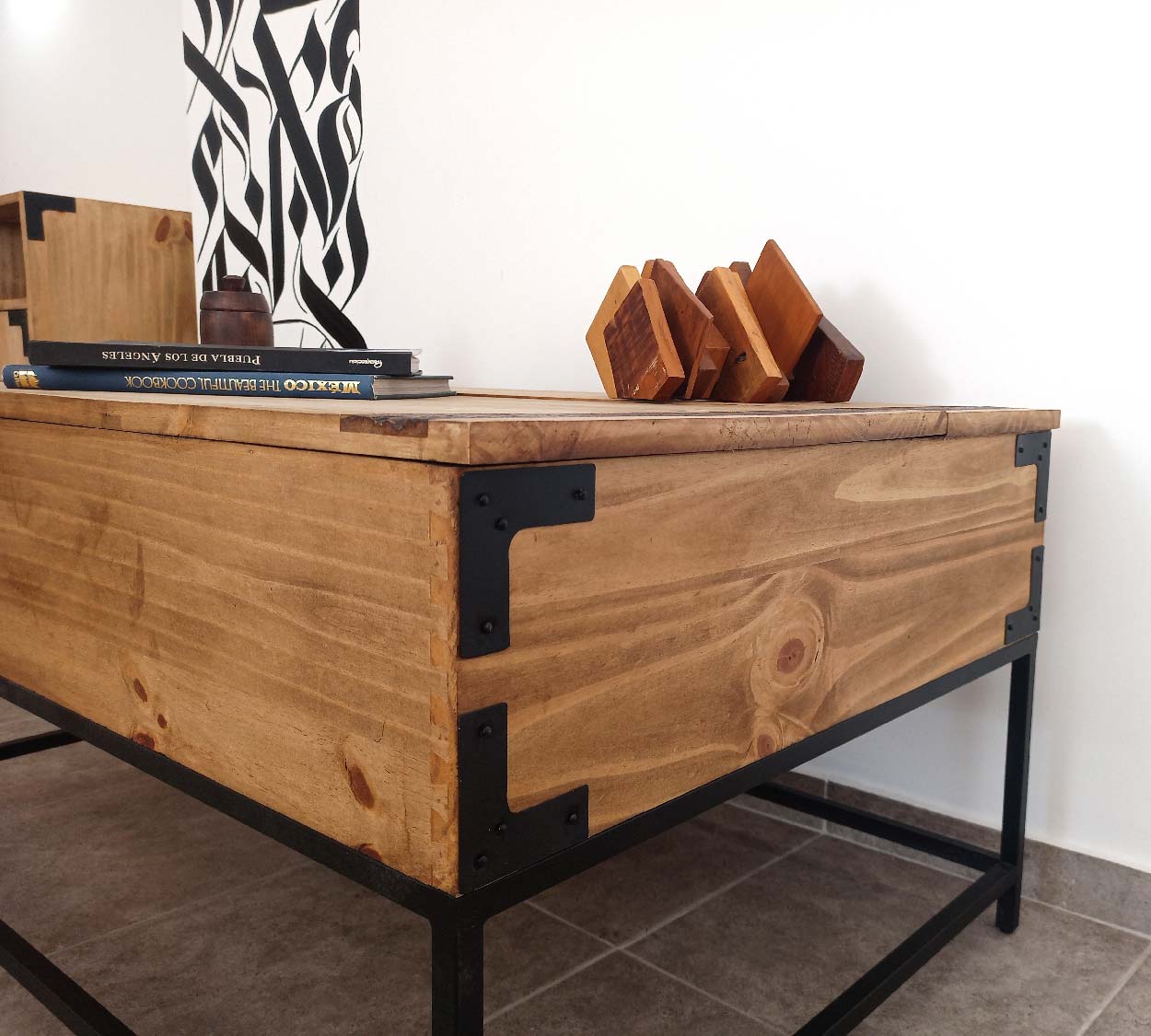 Mesa de Centro Rectangular con Almacenamiento Urban Rustic