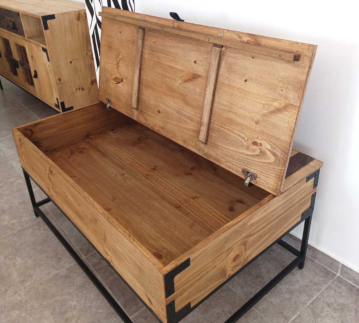 Mesa de Centro Rectangular con Almacenamiento Urban Rustic